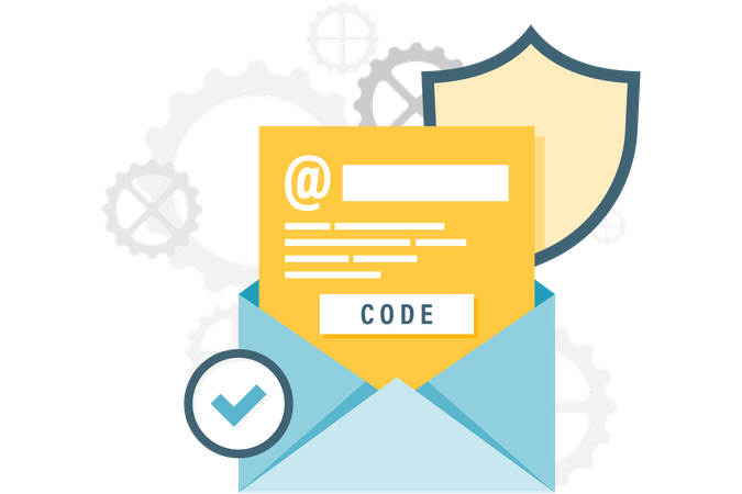 Email code verification  Illustration