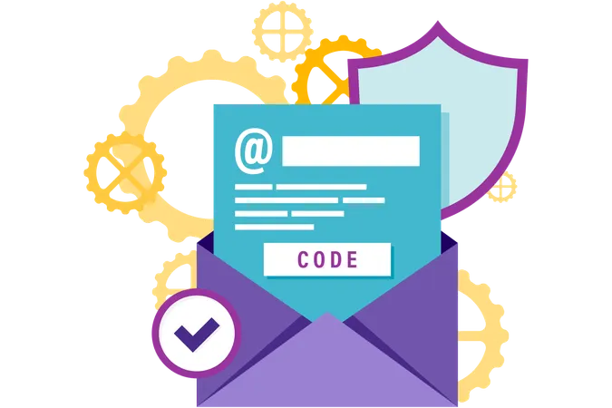 Email code verification  Illustration