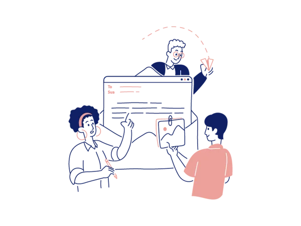 Email collaboration  Illustration