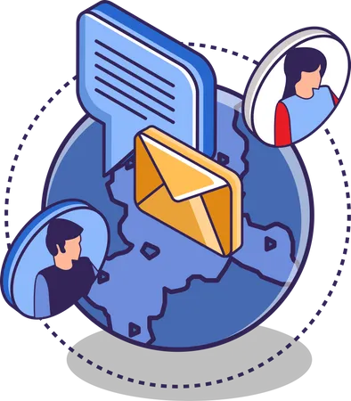 Email Communication Illustration