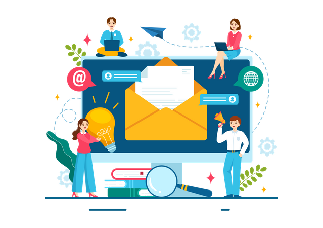Email Communication  Illustration