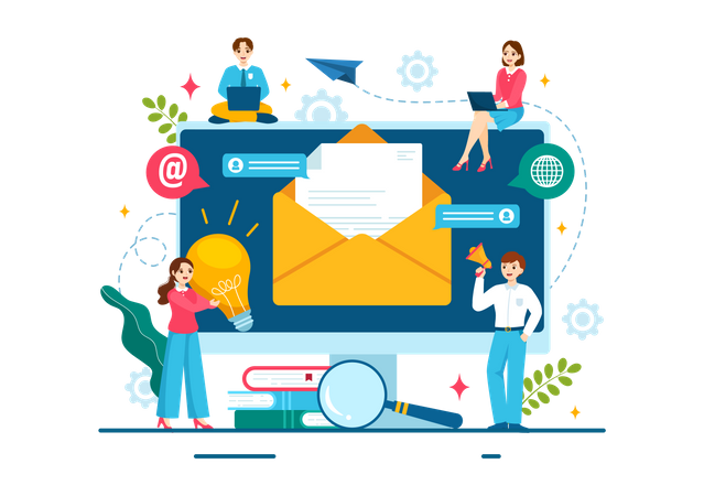 Email Communication  Illustration