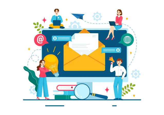 Email Communication  Illustration