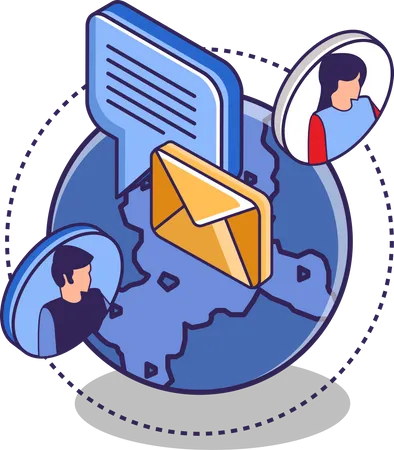 Email Communication  Illustration