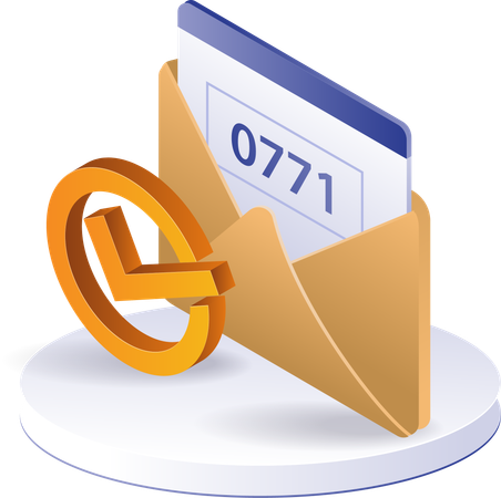 Email confirmation number security code  Illustration