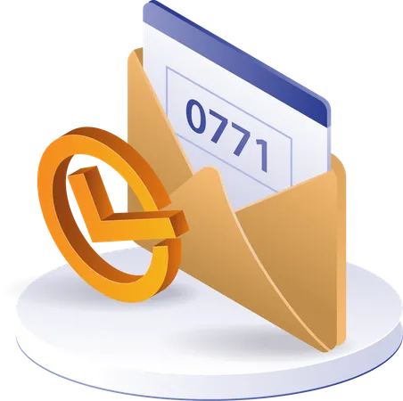 Email confirmation number security code  Illustration