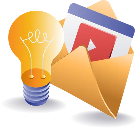 Ideias de dados de vídeo de conteúdo de e-mail  Ilustração