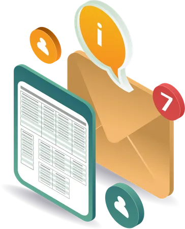 Email data form application information  Illustration