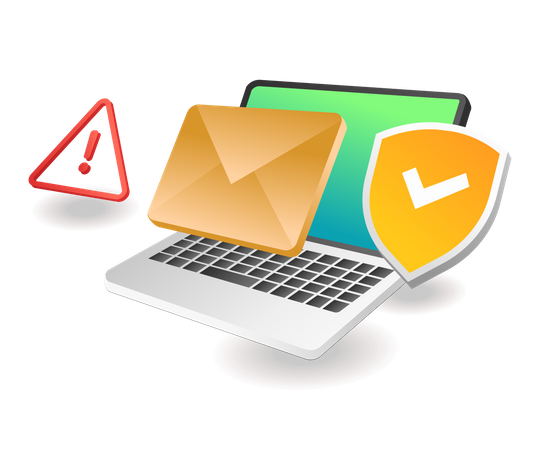 Email Data Security Alert  Illustration