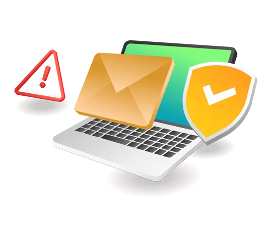 Email Data Security Alert  Illustration