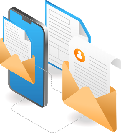 Email data transfer  Illustration