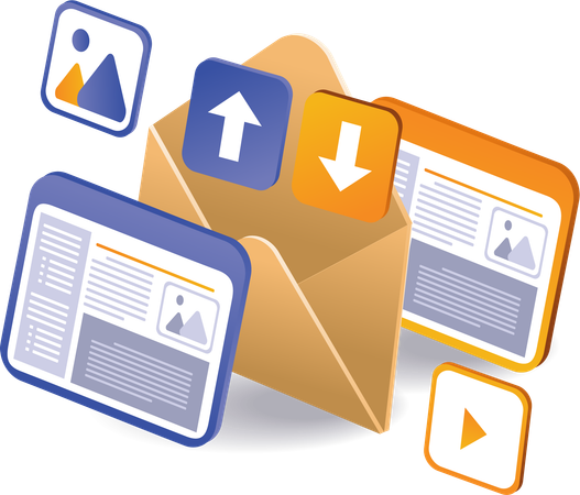 Email Data Transfer Technology  Illustration