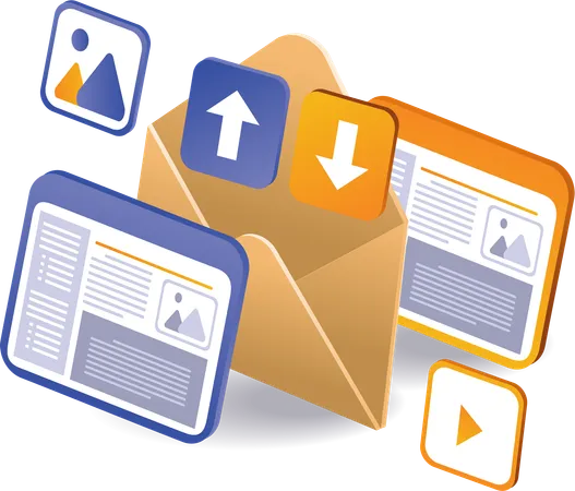 Email Data Transfer Technology  Illustration