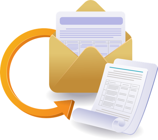 Email data transmission circulation  Illustration