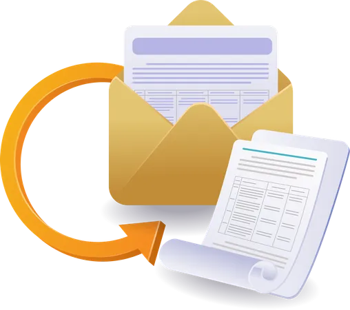 Email data transmission circulation  Illustration