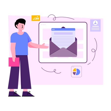 Email de negocios  Ilustración