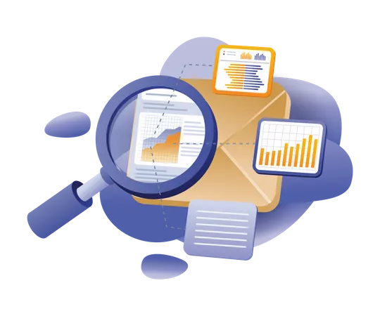 Email digital marketing business analytics Illustration
