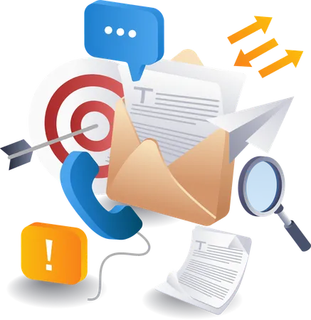 Email digital marketing strategy  Illustration