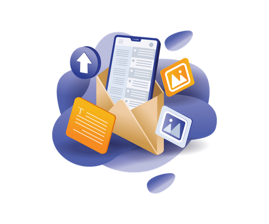 Email digital marketing technology strategy Illustration