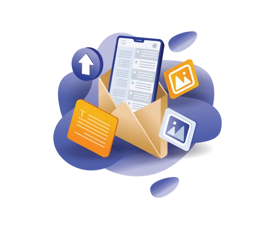 Email digital marketing technology strategy Illustration