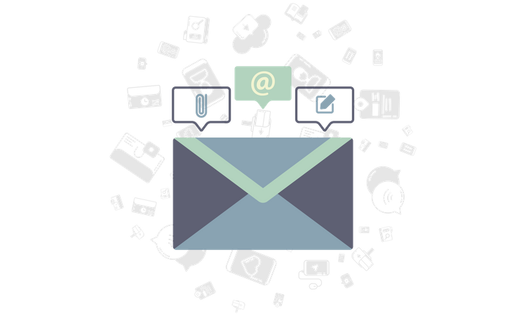 Email entrant  Illustration