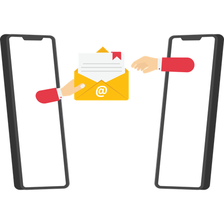 E-mail envoyé depuis un téléphone  Illustration