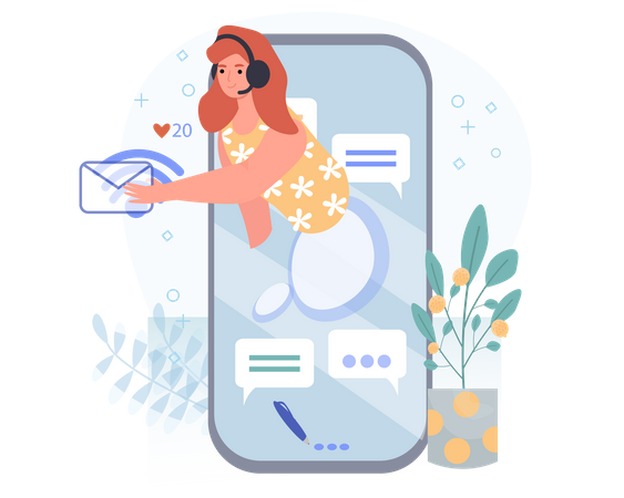 Email Interaction Illustration