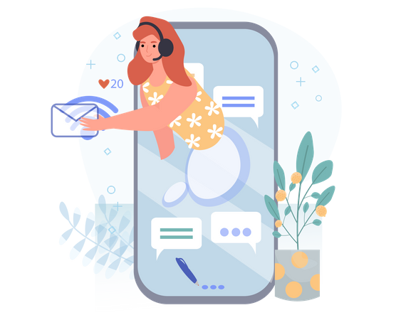 Email Interaction  Illustration