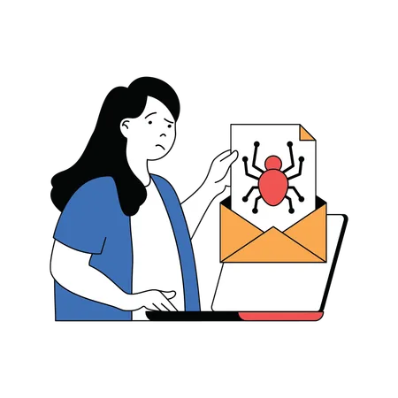 E-mail com malware  Ilustração