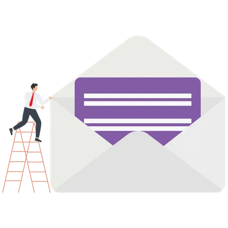 Email Management Mail Processing Prioritization Or Categorization Of Information Concept Businessman Receive And Read Letter Message Envelope Vector Illustration
