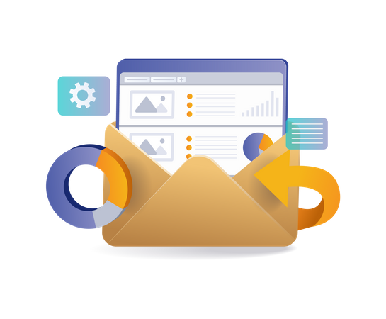 Email management analysis data  Illustration