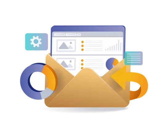 Email management analysis data  Illustration