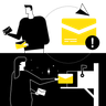 illustration receiving letter