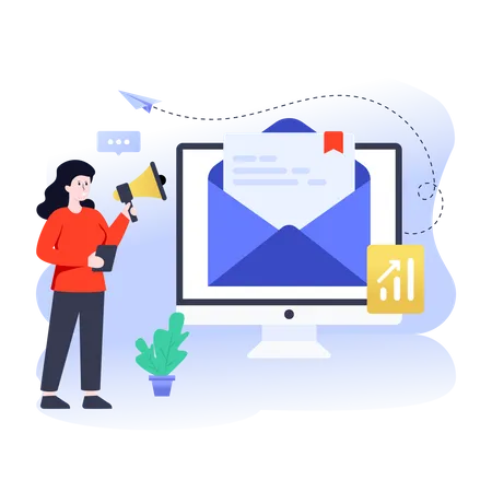 Flat Email Marketing In Editable Illustration Illustration