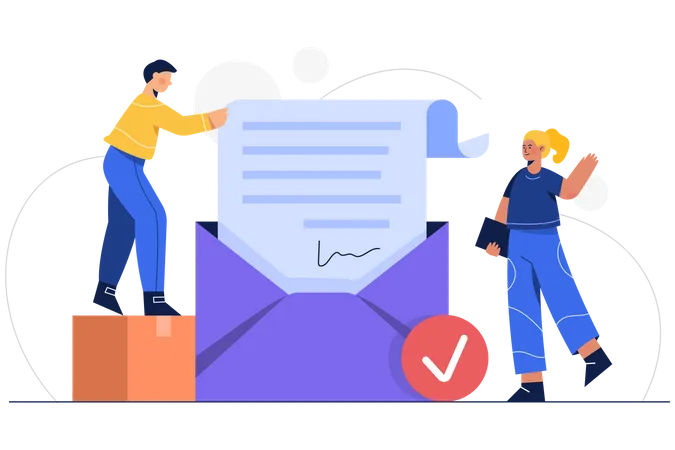 Vector Illustration E Mail Protection Concept E Mail Envelope With File Document And Attach File System Security Approved Illustration