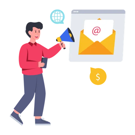 Modern Design Illustration Of Email Marketing Illustration