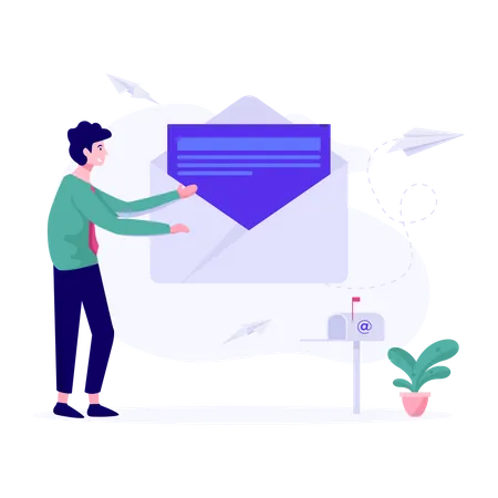 Digital Marketing Concept Vector Email Marketing In Flat Illustration Illustration