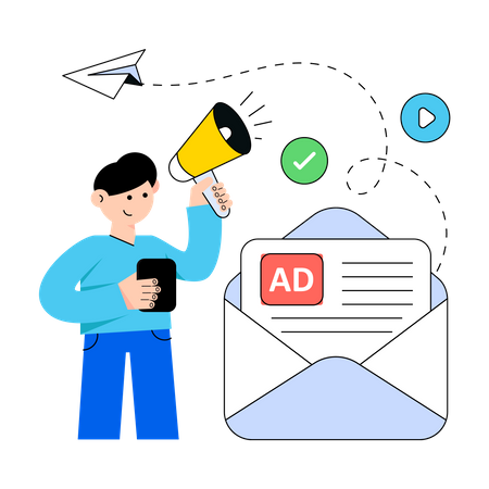 Email Marketing  일러스트레이션