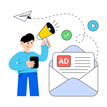 Email Marketing  일러스트레이션