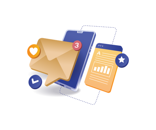 Email marketing analysis technology  Illustration