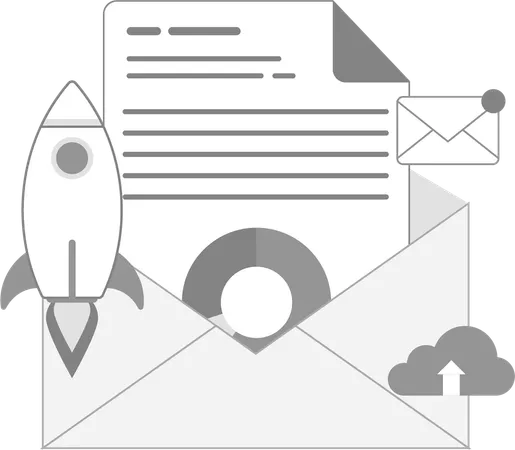 Email Marketing and business startup  Illustration