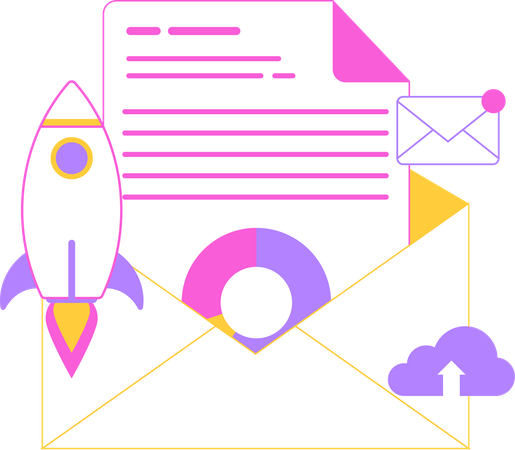 Email Marketing and business startup  Illustration