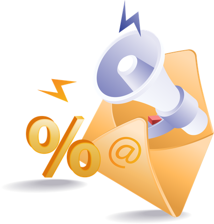 Email marketing campaign promotional strategy  Illustration