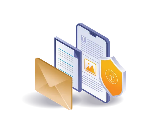 Email marketing data security  Illustration