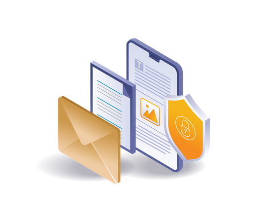 Email marketing data security  Illustration