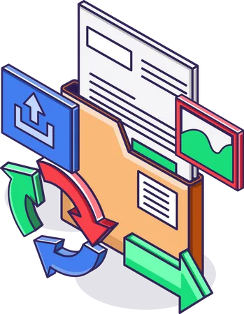 Email marketing data transfer  Illustration