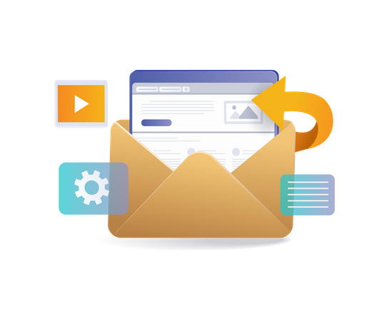 Email marketing data web transactions  Illustration