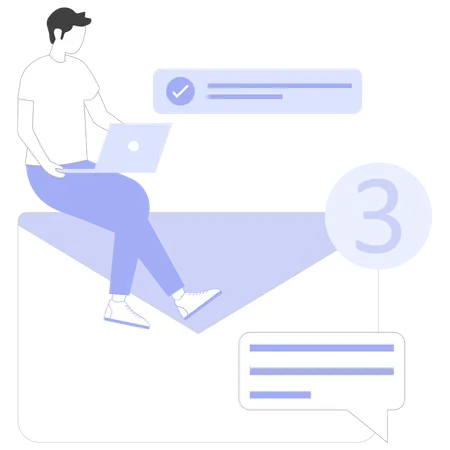 Email Marketing feito por funcionário  Ilustração