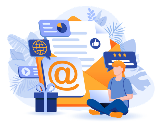 Email Marketing Scene  Illustration