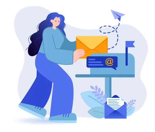 Email Marketing Through Newsletter  Illustration